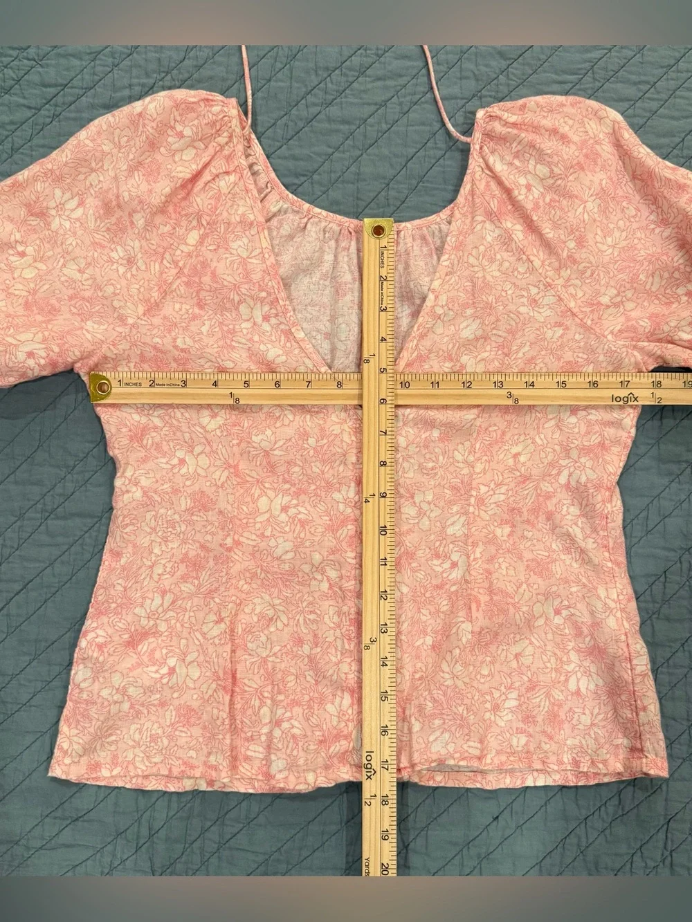 J Crew V-back Linen Top Blouse in Tossed Floral Size 4